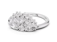 Marquise Fan Tiara Ring - White Gold