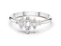 Marquise Five-Stone Accent Ring - White Gold