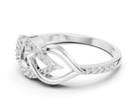Interlocked Loop Pave Ring - White Gold
