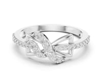 Knot Loop Pave Ring - White Gold