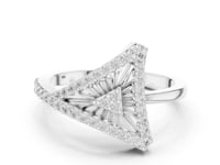 Fan Peak Pave Ring - White Gold