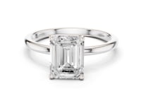 Emerald Claw Solitaire Ring - White Gold