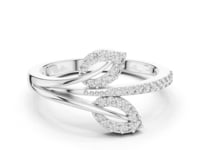 Comma Curl Pave Ring - White Gold