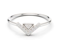 Arrow Pave Open Ring - White Gold