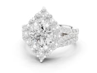 Round Diamond Cluster Halo Ring - White Gold