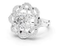 Round Ballerina Frill Halo Ring - White Gold