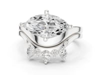 Marquise Scatter Band Ring - White Gold