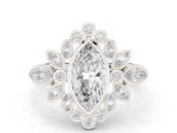 Marquise Garland Cluster Ring - White Gold