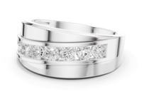 Channel-Set Round Wide Band - White Gold