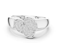 Triple Cluster Bypass Ring for Him - White Gold