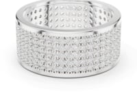 Six-Row Pave Cigar Band for Him - White Gold