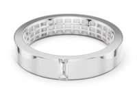 Single Baguette Flat Band for Him - White Gold