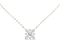 Snowflake Cluster Pendant - White Gold