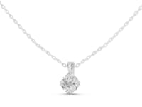 Round Solitaire Pendant - White Gold