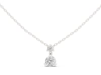 Round Duo Drop Pendant - White Gold