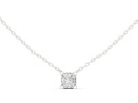 Princess Solitaire Pendant - Medium - White Gold