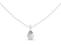 Pear Solitaire Pendant - White Gold