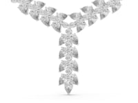 Pear Cluster Y-Drop Necklace - White Gold