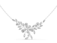 Marquise and Pear Spray Necklace - White Gold