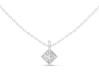 Kite Princess Solitaire Pendant - Large - White Gold