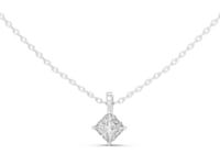 Kite Princess Solitaire Pendant - Medium - White Gold