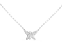 Diamond Butterfly Pendant - White Gold