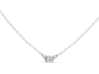 East-West Oval and Pear Necklace - White Gold
