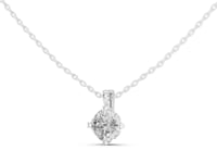 Cushion Solitaire Pendant - Large - White Gold