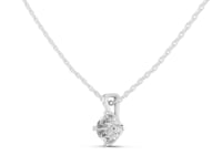 Cushion Solitaire Pendant - Medium - White Gold