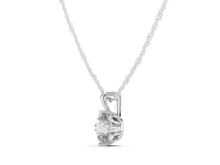 Claw-Prong Oval Solitaire Pendant - Large - White Gold