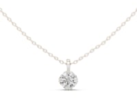 Classic Round Solitaire Pendant - White Gold