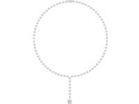 Round Diamond Y-Drop Necklace - White Gold