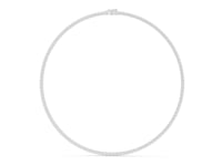Petite Round Tennis Necklace - White Gold