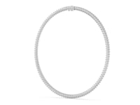 Slanted Marquise Tennis Necklace - White Gold