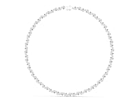 Pear and Round Tennis Necklace - White Gold