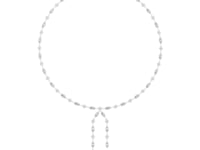 Marquise and Round Diamond Tassel Necklace - White Gold
