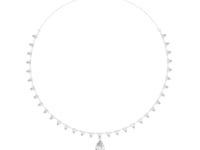 Pear Diamond Fringe Necklace - White Gold