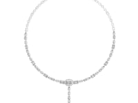 Mixed-Cut Diamond Y-Drop Necklace - White Gold