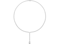 Graduated Oval Y-Drop Necklace - White Gold