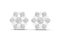 Star Frame Cluster Studs - White Gold