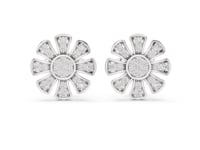 Pave Daisy Studs - White Gold