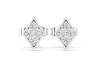 Pave Kite Stud Earrings - White Gold