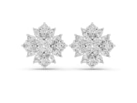 Marquise Cluster Dome Studs - White Gold