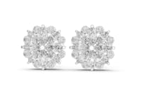Marquise Flower Halo Studs - White Gold