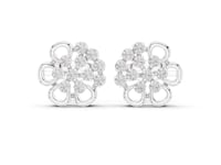 Clover Floret Cluster Studs - White Gold