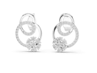 Double Circle and Floret Studs - White Gold