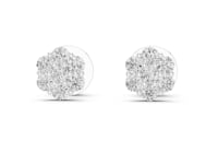 Classic Floret Cluster Studs - White Gold