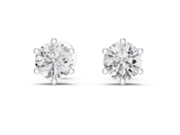 Six-Prong Tulip Round Studs - White Gold
