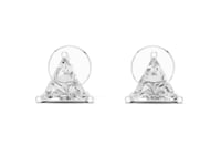 Signature Trillion Solitaire Studs - White Gold