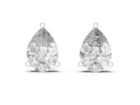 Signature Pear Solitaire Studs - White Gold